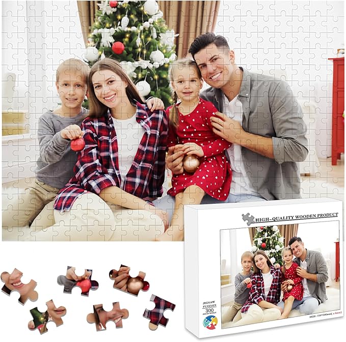 Custom Puzzle 120/200/300/500/1000/1500 Pieces, Personalized Puzzle from Your Own Photos, Customized Picture Jigsaw Puzzle Gift for Christmas Wedding Birthday Family