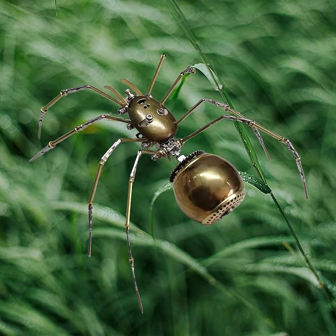 Steampunk Bug Mechanical Sculpture Insect Clockwork 3D Steampunk Metal Puzzle Mechanical Insects Model (Ghost Spider)