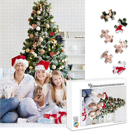 Custom Puzzle 120/200/300/500/1000/1500 Pieces, Personalized Puzzle from Your Own Photos, Customized Picture Jigsaw Puzzle Gift for Christmas Wedding Birthday Family