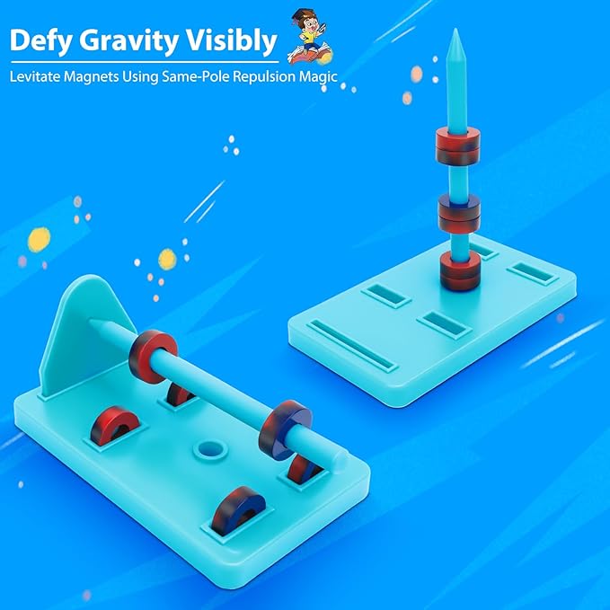 Science Magnets for Kids Magnet Set with Bar/Horseshoe/U Shaped/Iron Filings/Compass, STEM Educational Toys Magnet Kit for Science Experiments Classroom Learning