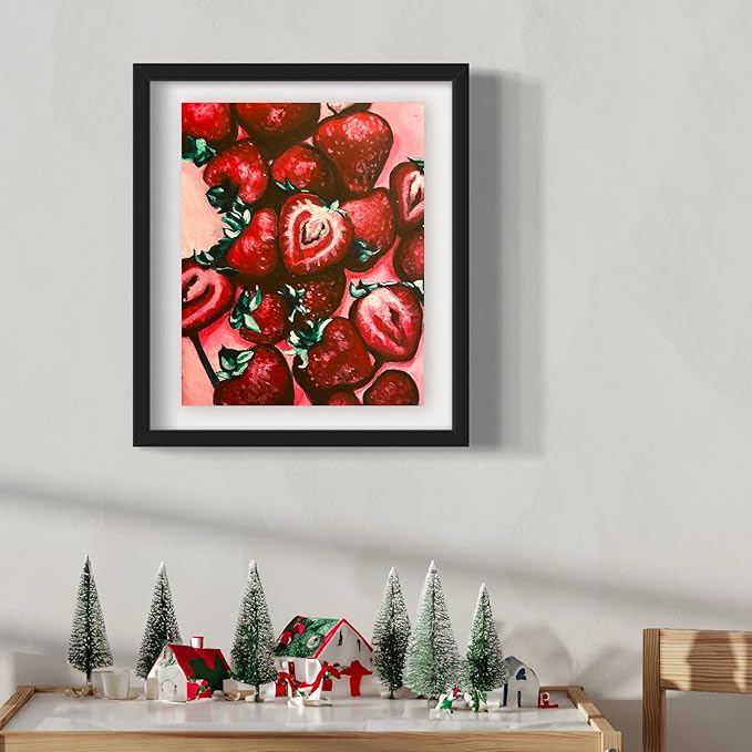 Painting4Real DIY Painting Class Kit for Adults with Video Tutorials: Learn to Paint Sweet Strawberries – How to Paint with Acrylics – Painting & Art Supplies – 9 Piece Acrylic Paint Set