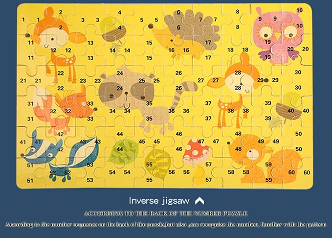 Wooden Puzzles for Ages 4-6, Educational Puzzles Toys for Kids, Jigsaw Puzzles in Metal Box, 60 Piece Puzzle Toys for Girls and Boys, Puzzle Gifts for Kids(Mermaid)