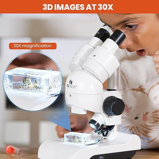 AmScope - 30X Deluxe All-in-One Portable Stereo Microscope with LED Dual-Illumination and Accessory Kit - SE122