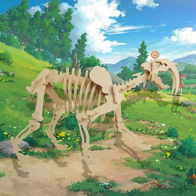 3D Puzzles for Kids, a Unique Felt Saber-Tooth Tiger 3D Puzzle, Brings a Unique Assembly Experience, Allowing Children to Enjoy Creativity and Fun in The DIY Process