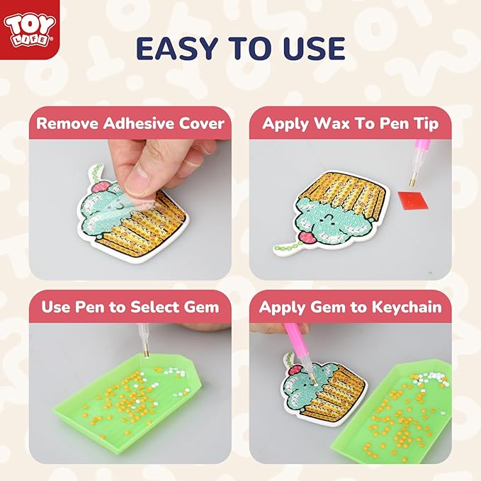 TOY Life Diamond Art Kits for Kids with Keychains, Unicorn Diamond Painting Kits for Kids, Gem Art Diamond Dots for Girls Age 8-12