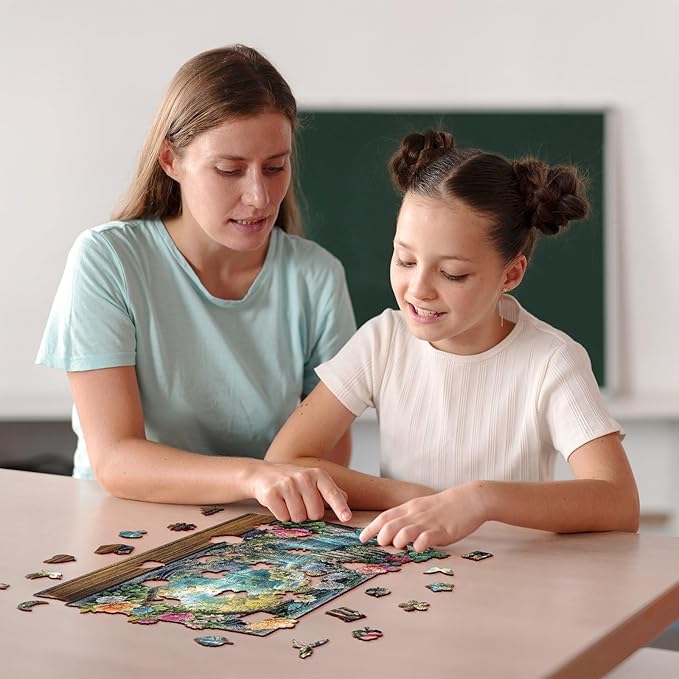 Jigfoxy Wooden Puzzles for Adults, Beautiful Scenes From a Book Wood Puzzles Adult, Unique Animal Shape Wooden Jigsaw Puzzles for Adults, Birthday Gifts for Puzzle Lovers, Family (M-8.7*11.5in-165pcs)