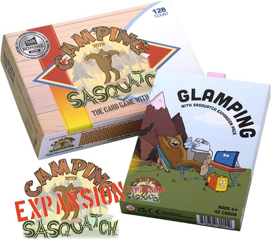 Camping with Sasquatch by Big Discoveries - A Family Card Game with a Roar! | Fun Rummy Meets Slapjack Card Games for Kids, Teens, Adults, and Families (Bundle: Camping with Sasquatch + Expansion)