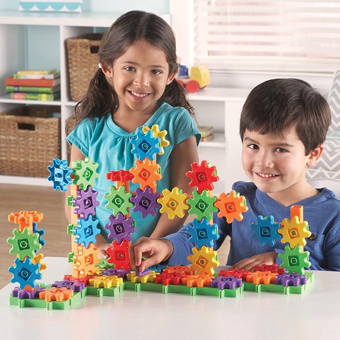 Learning Resources Gears! Gears! Gears! 100-Piece Deluxe Building Set - Ages 3+, Preschool Building Sets, Gears Toys for Kids, STEM Toys for Toddlers, Construction Toy Set