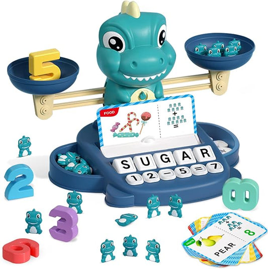Dinosaur Kindergarten Preschool Learning Activities Math Counting Matching Letter Toys - Toddler Educational Toys for 3 4 5 6 7 Year Olds Boys Birthday Gift Games for Kids Ages 5-7 3-5