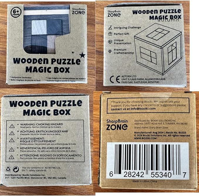 Sharp Brain Zone Wooden Puzzle Box – 3D Mechanical Brain Teaser Puzzle with Secret Compartments | Handcrafted Natural Wood, STEM Educational Logic Game & Unique Gift for Puzzle Lovers