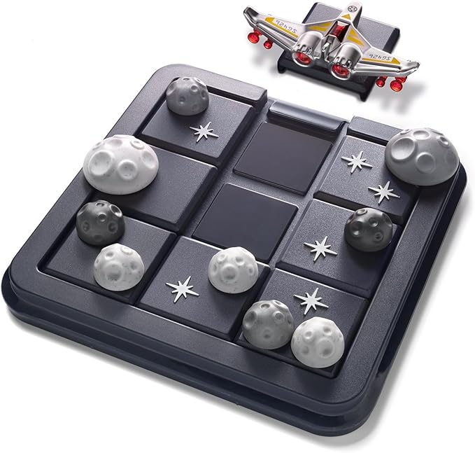 SmartGames Asteroid Escape Travel Sliding Puzzle Game Featuring 60 Challenges for Ages 8-Adult