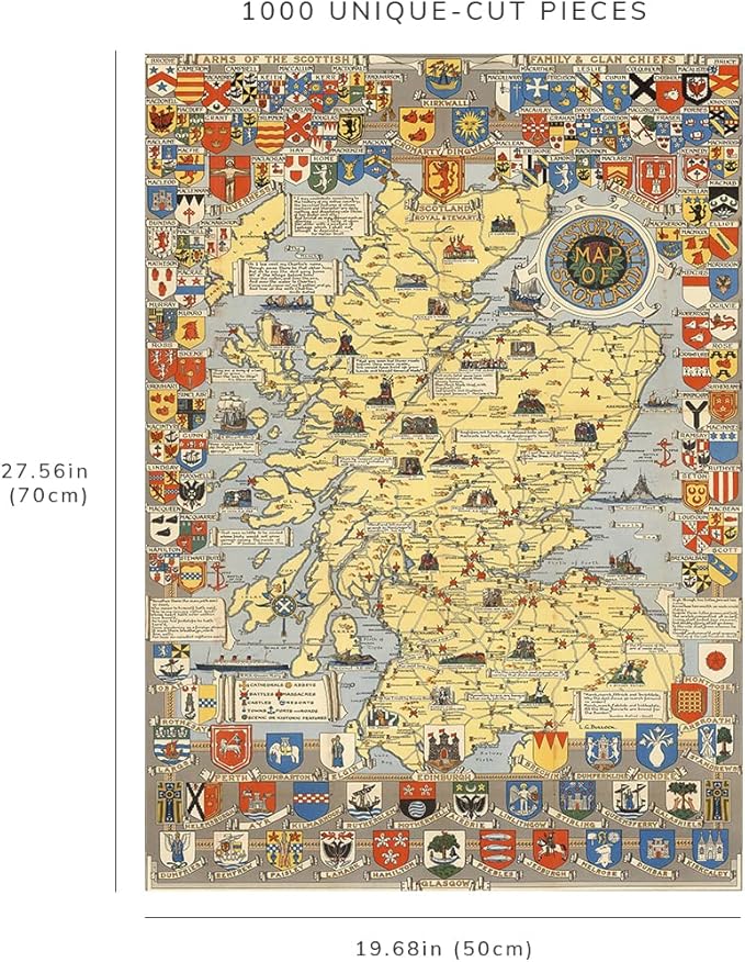 Historical Map of Scotland | L.G. Bullock & John Bartholomew & Son Ltd. Edinburgh | 1000 Piece Adult Jigsaw Puzzle