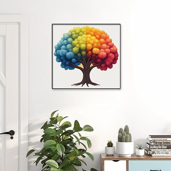 Wooden Puzzle for Adults, Balloon Tree Jigsaw Puzzles for Adult, Unique Pieces Wood Cut Puzzles, Exquisiten Box Packaging, Toys for Friends Family (M-18.4 * 17.4in-456pcs)