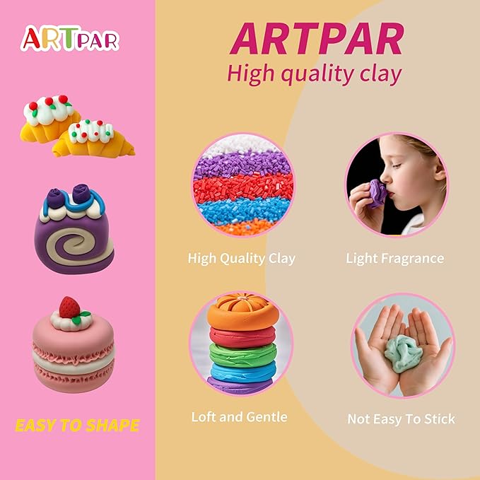 Air Dry Clay for Kids,Modeling Clay Kit,Model Magic Sculpting Set,Ultra Light & Soft, Safe Non-Sticky | 12 Box DIY Art and Crafts School Projects, Home Party Favors for Boys & Girls