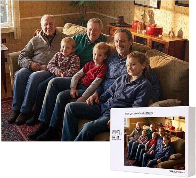 Custom Wooden Jigsaw Puzzles - 120/200/300/500/1000/1500 Piece Photo Gift Sets for Adults & Kids - Pet, Wedding, Family Memory Keepsake