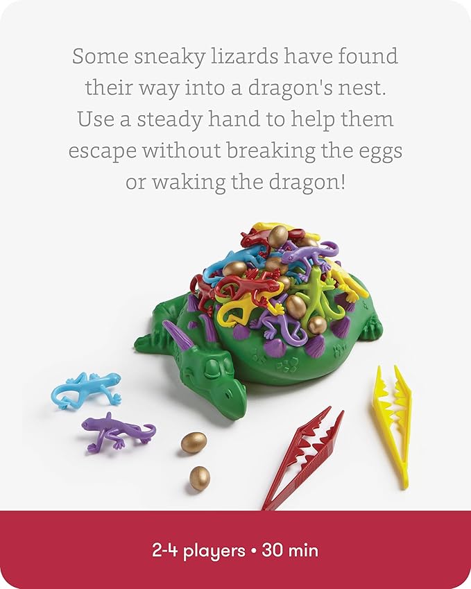 SimplyFun Dreaming Dragon - A Game for Kids Based on Steady Hands, Concentration, and A Little Luck - 2 to 4 Players - Kids Game Ages 6 & Up
