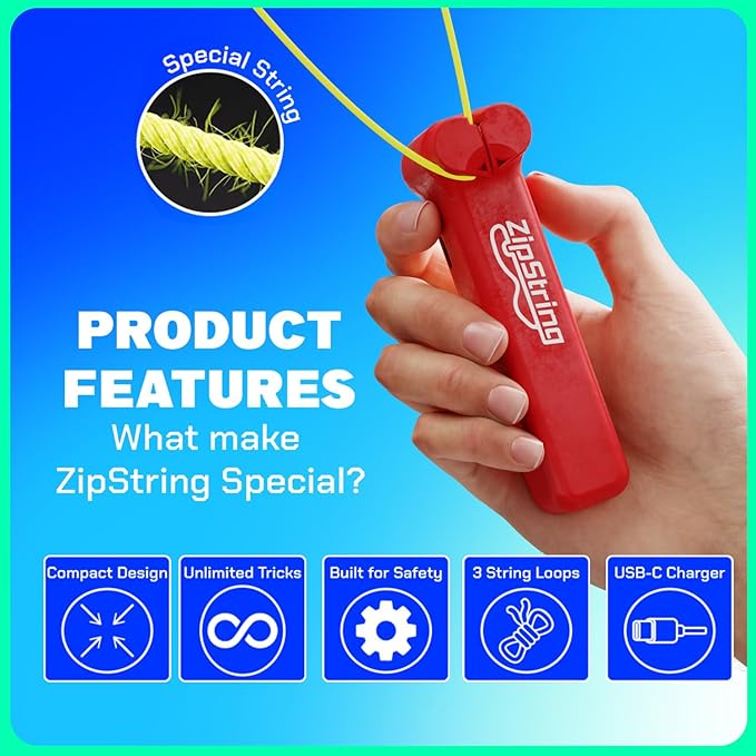 Original - As Seen on Shark Tank - Classic Rope Launcher Toy, Perfect for Kids & Adults - Fly a String Loop in The Air for Endless Tricks & Fun, Wonderment Awaits, Rock'it Red
