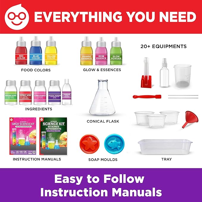 Doctor Jupiter Girls' Science Kit for Kids Ages 8-10-12-14 | Birthday Gift Ideas for 8,9,10+ Year Old Girls | Chemistry Set, STEM Toy Kit with 135+ Experiments | Learning & Educational Projects