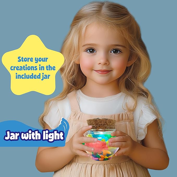 Magic Water Elf Toy Kit，Aqua Fairy Squishy Making kit with 10 Water gels&8 molds,Magic Jelly elf,Glow in The Dark Water Pets Craft Kits,Sensory Toy Gift Ages 3 4 5 6 7 8 9
