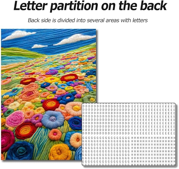 Bgraamiens-Felted Flower Grassland-Colorful Flowers on a Lush Grassland, Unique Flowers Art, Whimsical Wool Felted Wall Decoration