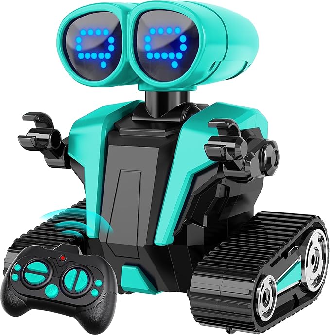 Robot Toys for Boys Girls with Auto-Demonstration Robots for Kids Remote Control Rechargeable Emo Robot with LED Eyes Age 3 Years and Up Green