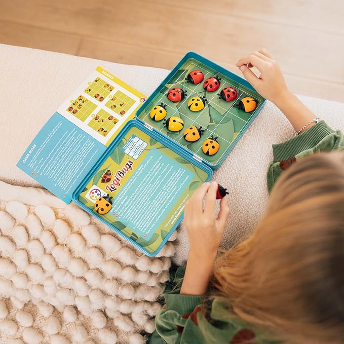 SmartGames LogiBugs Metal Box Magnetic Travel Game with 48 Challenges for Ages 6 - Adult