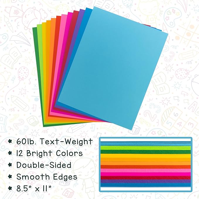 Hygloss Purple Colored Paper - 24 lb, 89 GSM, Acid-Free, Fade-Resistant, 8.5x11-Inch Letter Size Color Copy Paper, 90 Sheets
