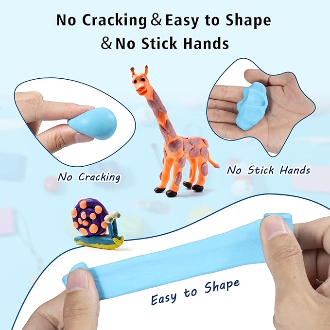 Aestd-ST Polymer Clay 72 Colors, Modeling Clay for Kids, Non-Sticky Easy to Shape Oven Bake with Sculpting Tools, Holiday Gift for Kids and Artists.