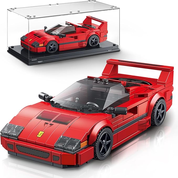 VGD Car Building Kit with Display Case, Cool Collectible Model Super Race Car Building Blocks Set, 1:24 Scale Collectible Model Cars Set for Kids Boys Girls Adults Sports car Lovers Kids - 322PCS