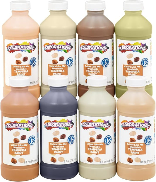 Colorations Colors Like Me Washable Tempera Paint, 8 oz. - set of 8