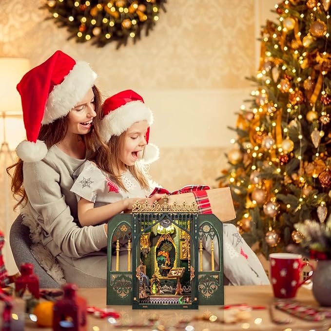 Cutefun Book Nook Kit, DIY Miniature House Kit for Beginners, Book Nook Kits for Adults, Wooden Dollhouse for Bookshelf Decor, Gifts for Family and Friends (The Darkness Herbarium)