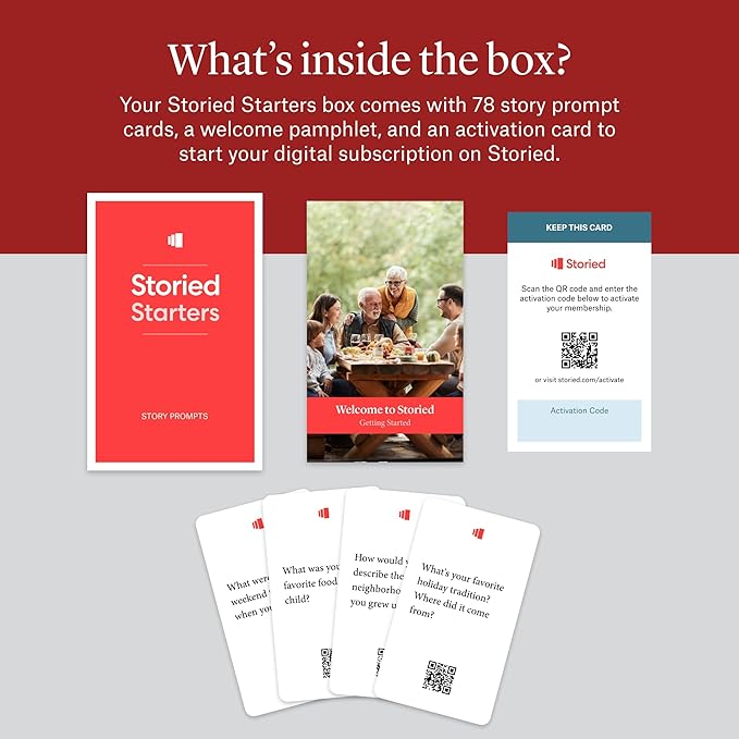 Storied Family Tree Kit, Ancestry & Family History Research with Memory Keepsake Book & Conversation Cards, Genealogy Story Telling Set, 12-Month Subscription to Plus & StoriedBook™ Studios