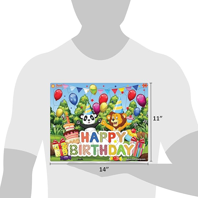 Just Smarty Happy Birthday Puzzles for Toddlers 1-3 | 19 Pieces Mini Puzzles | Birthday Puzzle for Boys and Girls | Preschool Puzzles | Kids Puzzles | 3-5 Years Toddler Birthday Gift | Shaped Puzzles