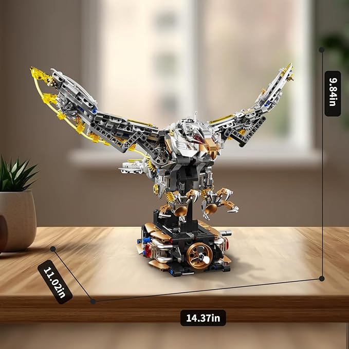Ideas Mechanical Eagle Building Set with Light, Compatible with Lego Animal, Rotatable Eagle Building Blocks Toy for Adults, STEM Gift for Girls Boys Teens Age 12+ (1168 PCS)