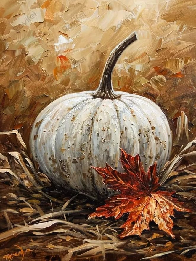 White Pumpkin Puzzles for Adults 500 Pieces, Thanksgiving Day Puzzles for Kids Children, Personalized Puzzles - for Room Decor Home Decor Fall Decor - Gifts for Women 20x15 inch
