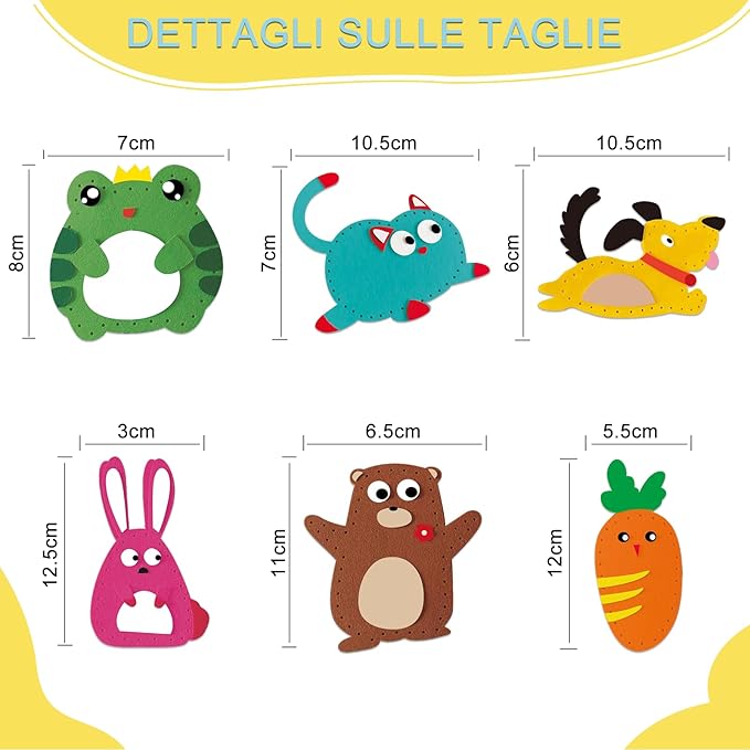 LURVUO DIY Doll Sewing Toys, Animal Sewing Kit for Kids Beginner Arts & Crafts Felt Sewing Craft Kits Educational Toys Sewing Kit for Kids Boys Girls Childrens DIY Crafting and Sewing