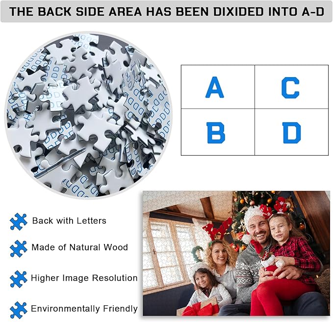 Custom Puzzle 120/200/300/500/1000/1500 Pieces, Personalized Puzzle from Your Own Photos, Customized Picture Jigsaw Puzzle Gift for Christmas Wedding Birthday Family