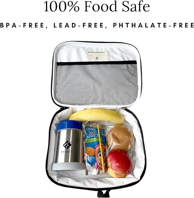 Fenrici Robotic Kids Lunch Box for Boys, Girls Insulated Lunch Bag, Soft Sided Compartments, Spacious, BPA Free, Food Safe, 10.8in x 9.2in x 3.8in (Mars Ingenuity Rover, Space Limited Edition)