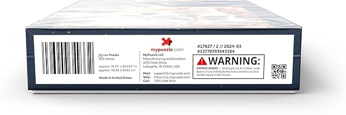 MyPuzzle Pug Puppies - Premium 500 Piece Jigsaw Puzzle - Made in USA