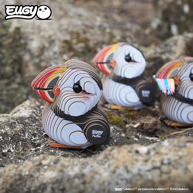 Eugy Puffin 3D Puzzle - 31 Piece Eco-Friendly Educational Toy Puzzle for Boys, Girls & Kids Ages 6+