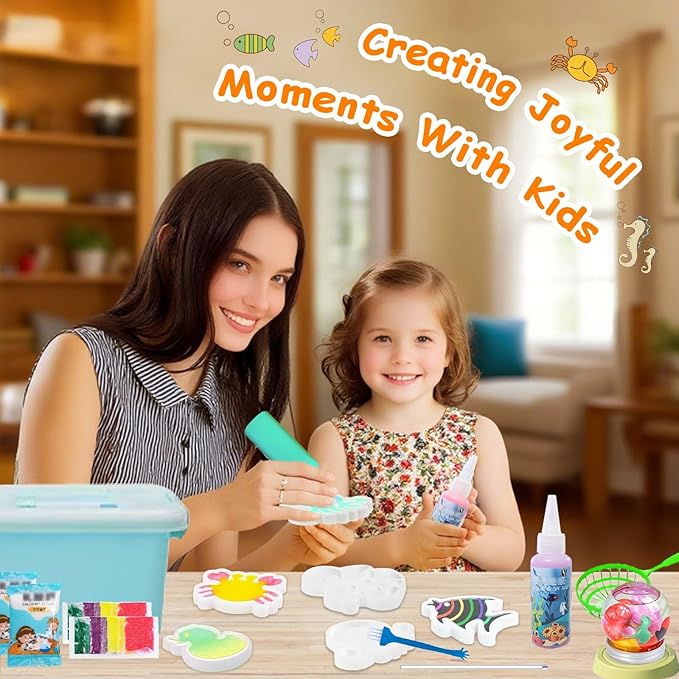 TSMJUWND Magic Water Elf Toy Kit with 20 Magic Gels & 30 Molds DIY Squishy Maker for Kids Girls Boys Birthday Gift Chrismas Festival Party Favors