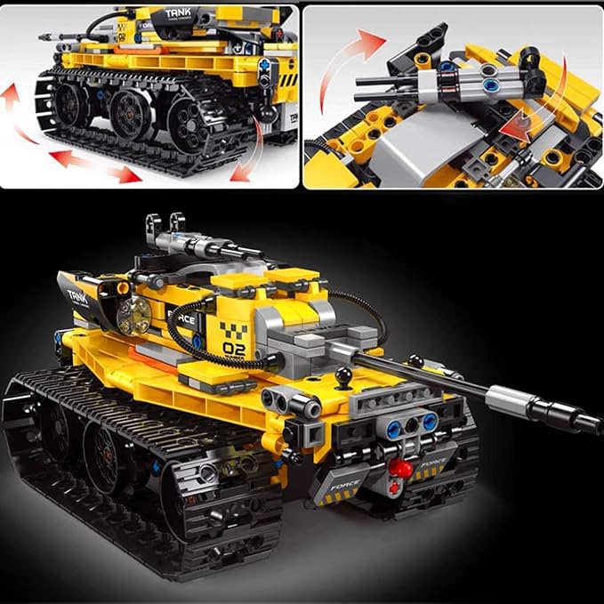 Robot Building Set with Remote Control, Tracked RC Robotics Building Toys Kit, 3 in 1 Models | Wall Robot/Mech Dinosaur/Military Tank Assembly Toy for Kids and Adults (632pcs)