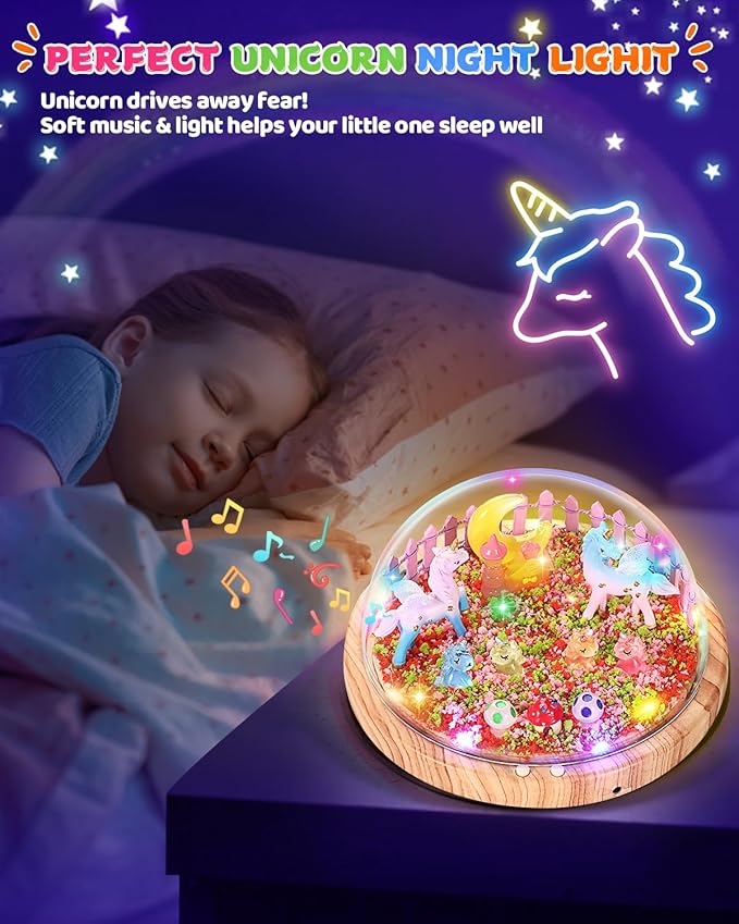 Laclun Unicorns Gifts for Girls,Make Your Own Night Light, Arts and Crafts Kit for Kids,Birthday Gift for Ages 4 5 6 7 8 9 10 Year Old DIY Unicorns Toys for Girls Best Christmas Presents