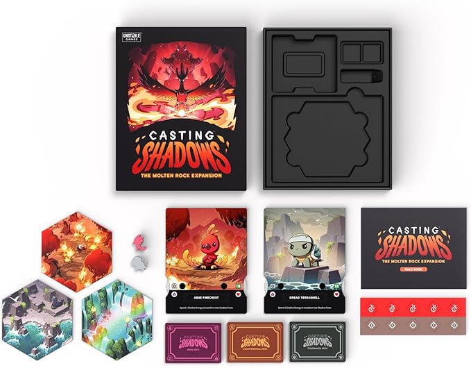 Unstable Games - Casting Shadows: Molten Rock Expansion - Designed to be Added to Your Casting Shadows Base Game - Great for Family Game Night