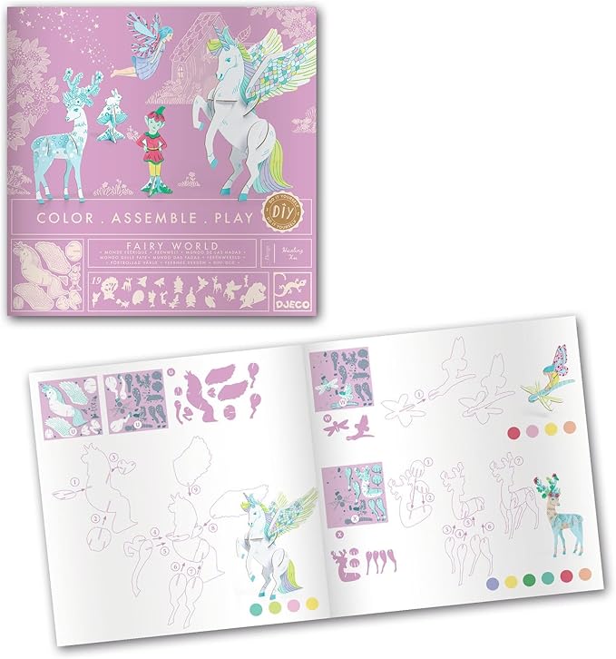 DJECO DIY Cap Fairy World Play Kit - Create Your Own Fairy World - Arts & Crafts for Kids - Fun & Creative for Family & Friends, Perfect for Gift for Children 5+ Years Girls & Boys