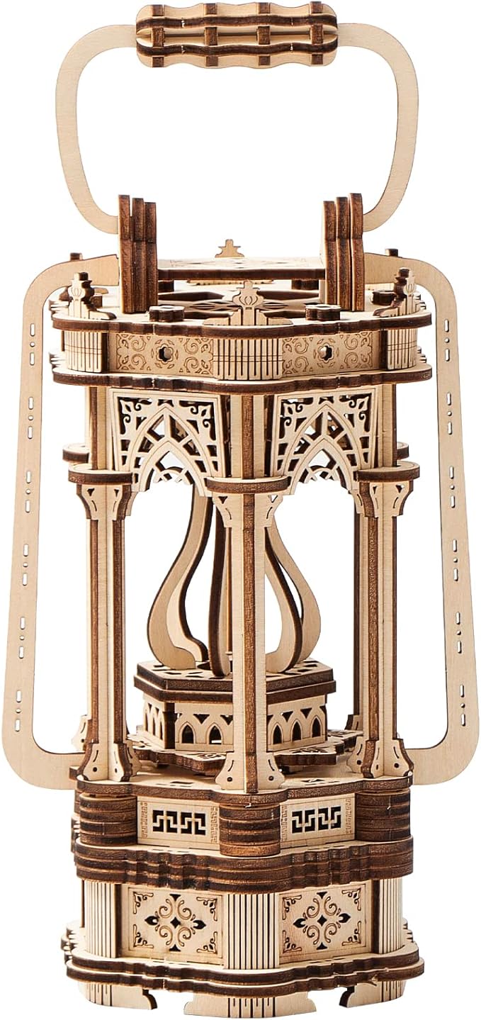 3D Wooden Puzzles Medieval Style Vintage Lantern Model Kits Includes Light Source, Brainteaser and Puzzle for Christmas/Birthday,Gifts for Adults and Teens to Build Combination