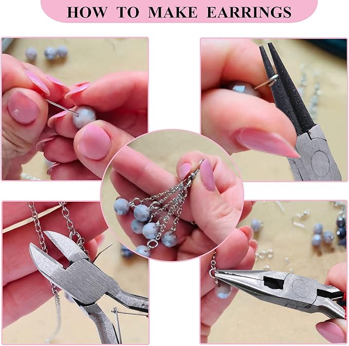 MONVICT Jewelry Making Supplies Kit - 24 + 845 Pcs Jewelry Making Tools for Repair, Crafting, Earring, Ring, and Beading