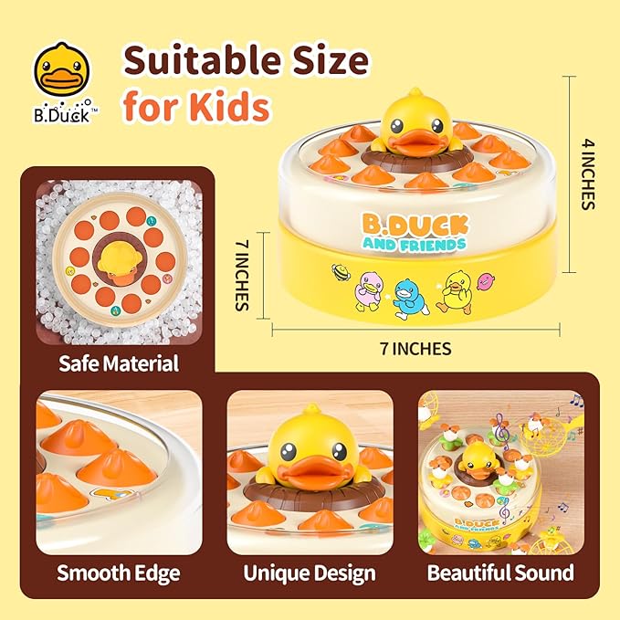 B.Duck Games for Kids Age 4-6, Board Games Bounce and Catch Duck Toys for Kids 4-8, Family Board Games for 5-7 Boys Girls, Birthday Gifts Christmas Party Games for Toddlers 3-5