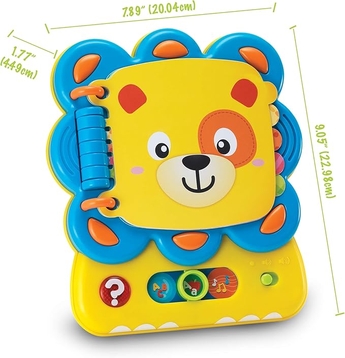 KiddoLab Words and ABC Learning for Toddlers 1-3 Years Old with Chapa The Lion Alphabet Book - Interactive Sound Book with Melodies, Fun Sounds & Light for Early Education and Development