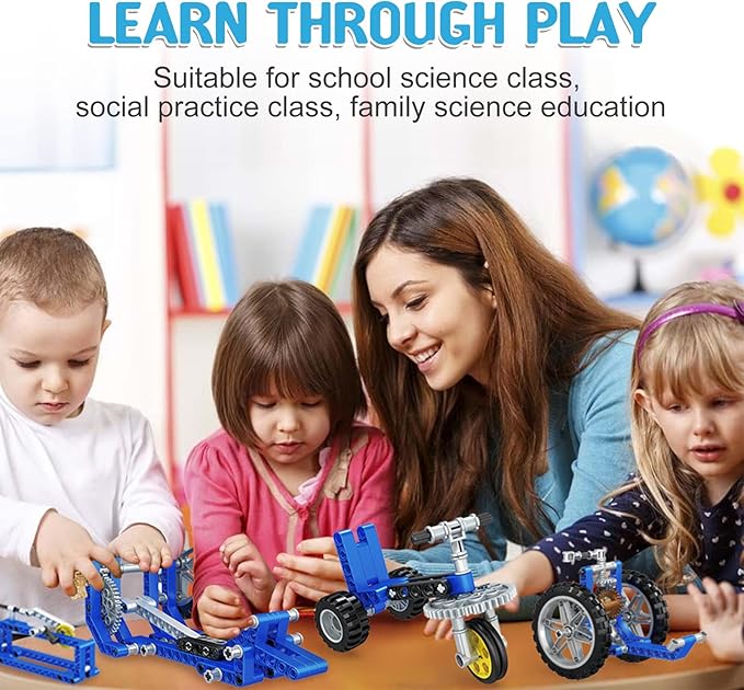 50-in-1 STEM Building Toys, 325 PCS Building Blocks Construction Engineering Kits for Kids Ages 6-12, Learn Mechanical & Physics Principles Creative Educational Birthday for Boys Girls